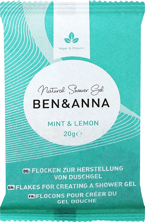 Zestaw miętowo-cytrynowy do ciała - Ben & Anna Mint&Lemon Shower Gel Flakes (sh/gel/2x20g) — Zdjęcie N2