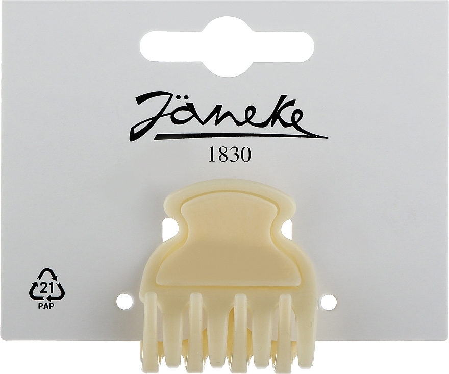 Spinka do włosów krab JG71106 CRN, 3,5 x 3 cm, mała, mleczna - Janeke Hair Clip — Zdjęcie N1