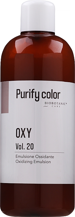 Utleniacz do farb do włosów, 6% - BioBotanic Purify Color OXY Oxidizing Emulsion Vol 20 6% — Zdjęcie N3