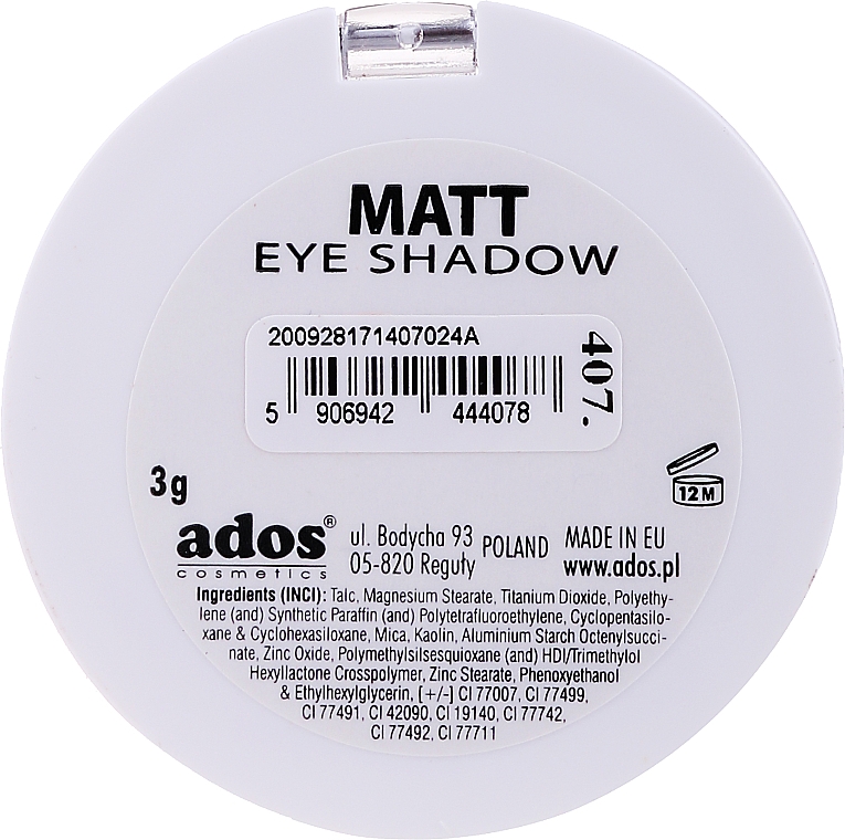 Matowy cień do powiek - Ados Matt Effect Eye Shadow — Zdjęcie N4