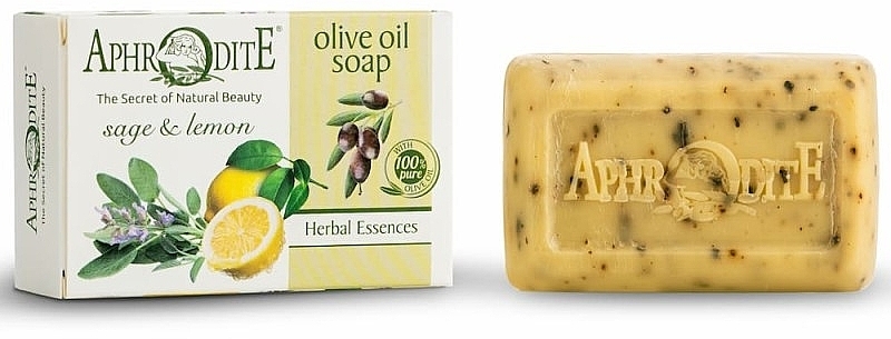 Mydło oliwkowe z cytryną i olejkiem szałwiowym - Aphrodite Olive Oil Soap With Lemon & Sage — Zdjęcie N1