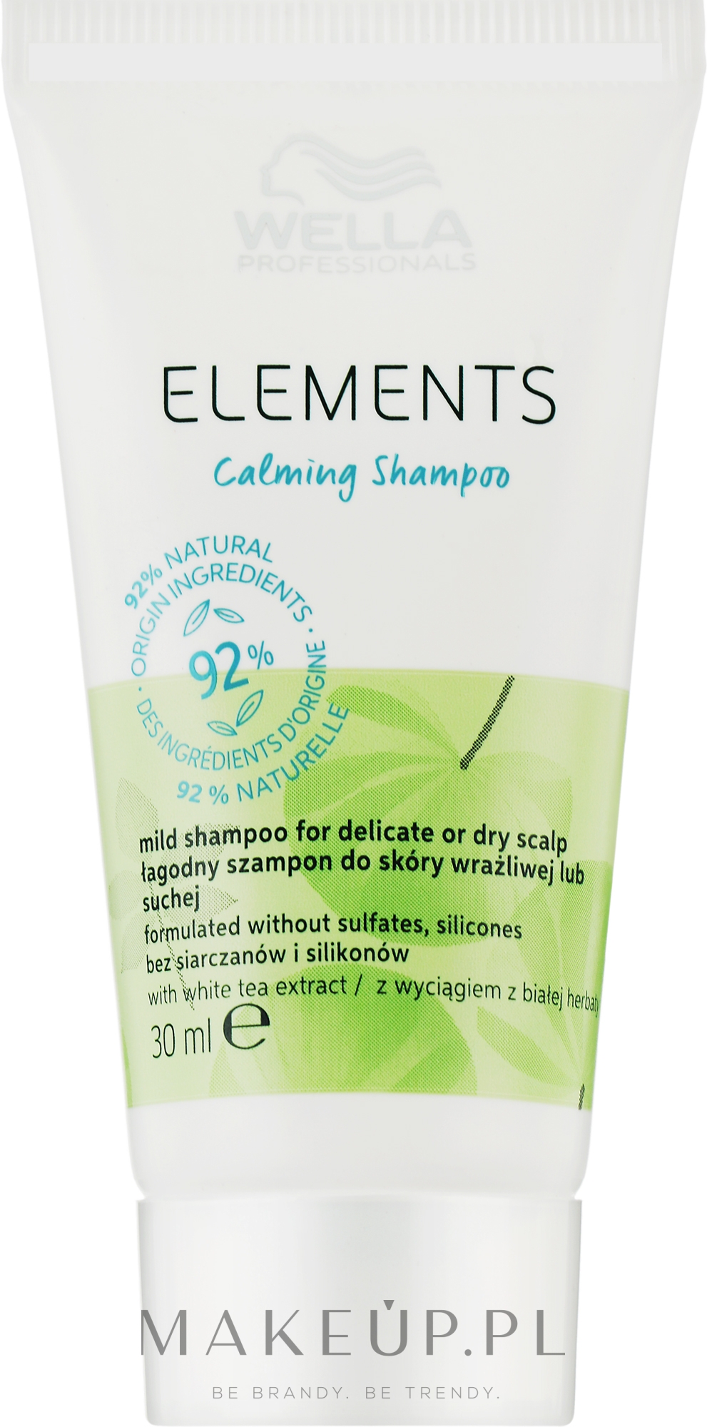 Łagodzący szampon do wrażliwej lub suchej skóry głowy - Wella Professionals Elements Calming Shampoo — Zdjęcie 30 ml