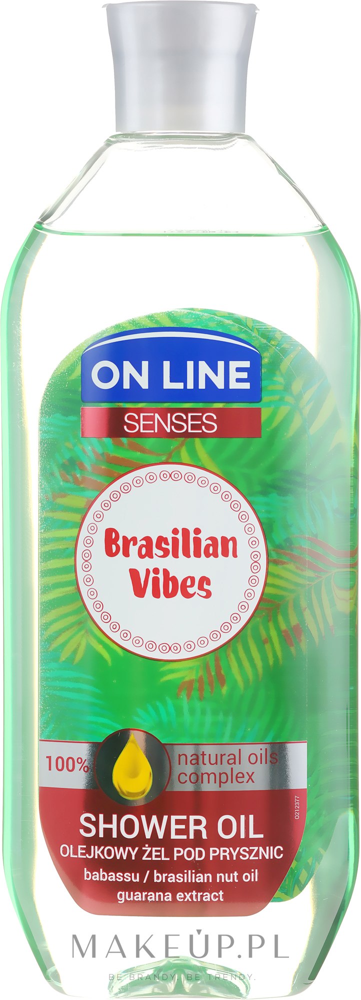 Olejkowy żel pod prysznic z olejem babassu i ekstraktem z guarany - On Line Senses Brasilian Vibes — Zdjęcie 500 ml