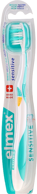 Miękka szczoteczka do zębów, turkusowo-żółta - Elmex Sensitive Toothbrush Extra Soft