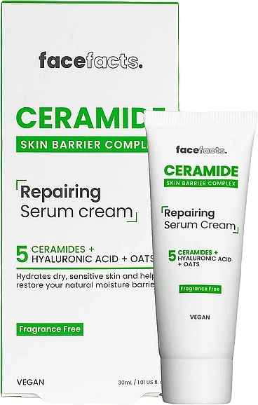 Rewitalizujący krem-serum z ceramidami - Face Facts Ceramide Repairing Serum Cream — Zdjęcie N1