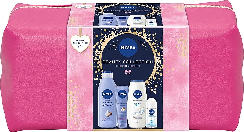 Zestaw - NIVEA Beauty Collection (sh/gel/250ml + b/milk/250ml + deo/50ml + h/cr/100ml + bag) — Zdjęcie N1