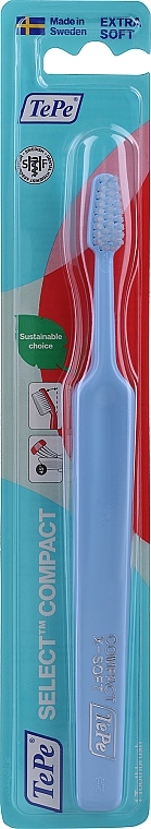 Szczoteczka do zębów Select Compact Extra Soft, bardzo miękka, niebieska - TePe Toothbrush — Zdjęcie N1