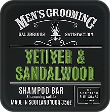Szampon w kostce dla mężczyzn Wetyweria i drzewo sandałowe - Scottish Fine Soaps Mens Grooming Vetiver & Sandalwood Shampoo Bar in a Tin — Zdjęcie N1