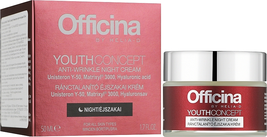 Przeciwzmarszczkowy krem do twarzy na noc - Helia-D Officina Youth Concept Anti-Wrinkle Night Cream — Zdjęcie N1