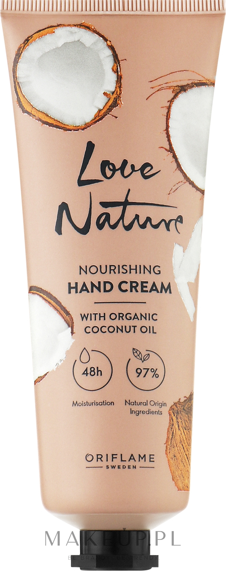 Odżywczy krem do rąk z organicznym olejem kokosowym - Oriflame Love Nature Nourishing Hand Cream — Zdjęcie 75 ml