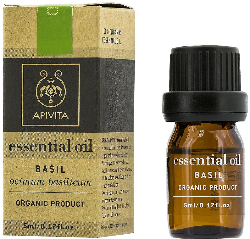 Naturalny olejek eteryczny Bazylia - Apivita Essential Oil Basil — Zdjęcie N1