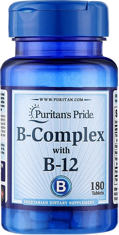 Kompleks witamin z grupy B, tabletki - Puritan's Pride Premium B-Complex With B-12 — Zdjęcie N1