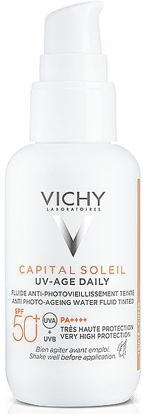 PRZECENA! Fluid koloryzujący przeciw fotostarzeniu się skóry - Vichy Capital Soleil UV-Age Daily SPF 50+ * — Zdjęcie N1