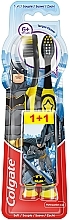 Miękkie szczoteczki do zębów dla dzieci 6+, czarno-żółta + szaro-żółta - Colgate Kids Batman — Zdjęcie N2