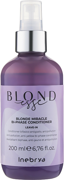 Dwufazowa odżywka do włosów blond - Inebrya Blondesse Blonde Miracle Bi-Phase Conditioner — Zdjęcie N1