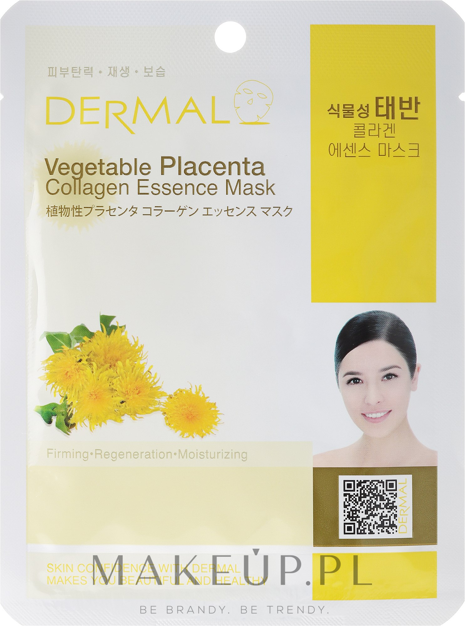 Kolagenowa esencjonalna maseczka do twarzy Roślinna placenta - Dermal Vegetable Placenta Collagen Essence Mask — Zdjęcie 23 ml