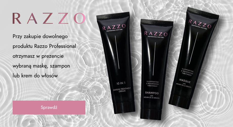 Przy zakupie dowolnego produktu Razzo Professional  odbierz wybrany produkt do pielęgnacji włosów w prezencie.