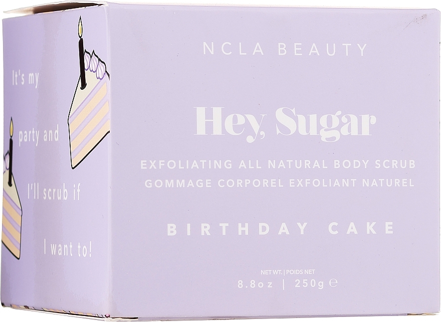 PRZECENA! Cukrowy naturalny peeling do ciała - NCLA Beauty Hey, Sugar Exfoliating All Natural Body Scrub Birthday Cake * — Zdjęcie N2