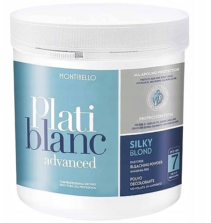 Puder do rozjaśniania włosów, 7 tonów - Montibello Platiblanc Advanced Silky Blond Bleaching Powder 7 — Zdjęcie N2