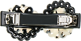 Automatyczna spinka do włosów Kokarda ażurowa, 1181, czarno-biała - Elita — Zdjęcie N3