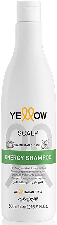 Prostujący szampon termoochronny do włosów - Yellow Scalp Energy Shampoo — Zdjęcie N1