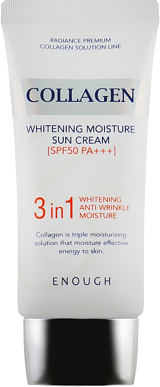Krem przeciwsłonecznych z kolagenem morskim o działaniu wybielającym - Enough Collagen 3in1 Whitening Moisture Sun Cream SPF50 PA+++ — Zdjęcie N2