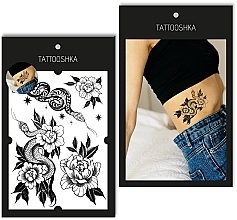 Tatuaż tymczasowy Węże w kwiatach - Tattooshka — Zdjęcie N1