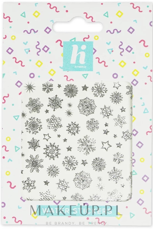 Wodne naklejki na paznokcie - Hi Hybrid Nail Stickers — Zdjęcie 01 - Xmas Silver Snowflakes