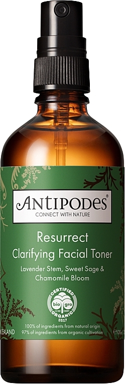 Nawilżająco-rozświetlający naturalny tonik do twarzy	 - Antipodes Resurrect Clarifying Facial Toner — Zdjęcie N1