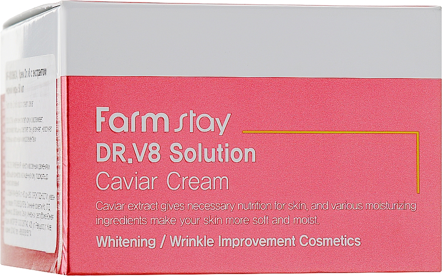 Krem do twarzy przeciw zmarszczkom o działaniu rozjaśniającym Kawior - FarmStay DR.V8 Solution Caviar Cream — Zdjęcie N2