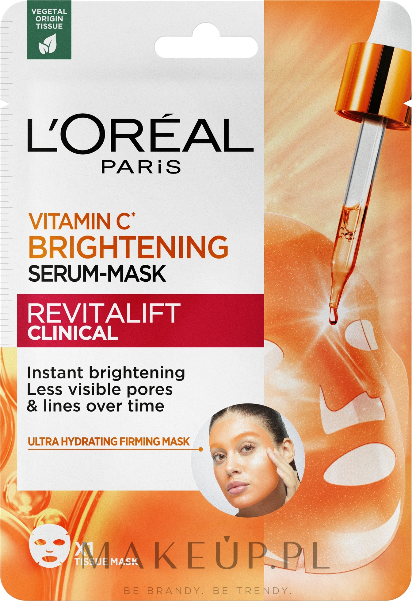Rozświetlająca maska w płachcie - L'Oreal Paris Revitalift Vitamin C — Zdjęcie 26 g