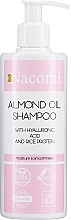 Szampon do włosów z olejem ze słodkich migdałów, kwasem hialuronowym i proteinami ryżu - Nacomi Almond Oil Shampoo — Zdjęcie N1