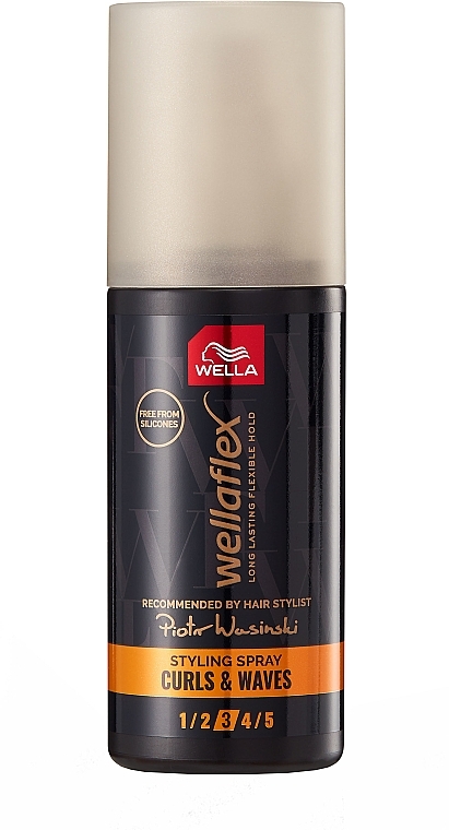 Mocno utrwalający spray do stylizacji loków i fal - Wella Wellaflex Curls & Waves Stayling Spray — Zdjęcie N1