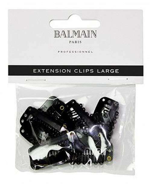 Duże klipsy do przedłużania włosów, czarne, 10 szt. - Balmain Paris Hair Couture Extension Clips Large Black — Zdjęcie N1