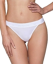 Bawełniane majtki typu tanga z szeroką gumką PS015, białe - Passion — Zdjęcie N1