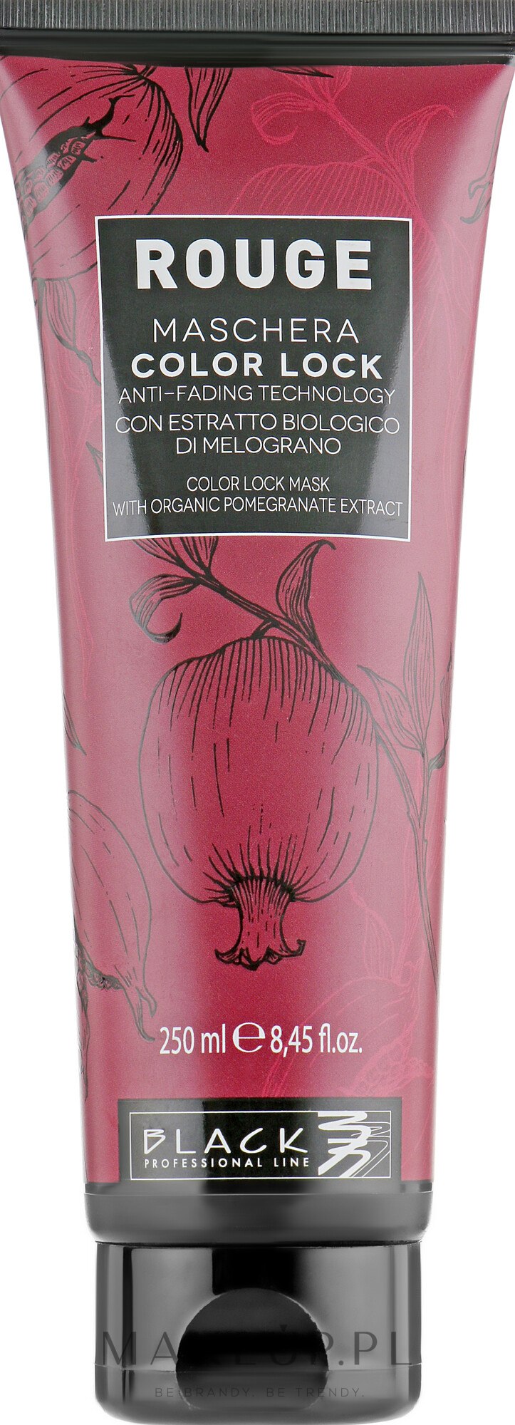 Maska chroniąca kolor włosów farbowanych z ekstraktem z granatu - Black Professional Line Rouge Color Lock Mask — Zdjęcie 250 ml