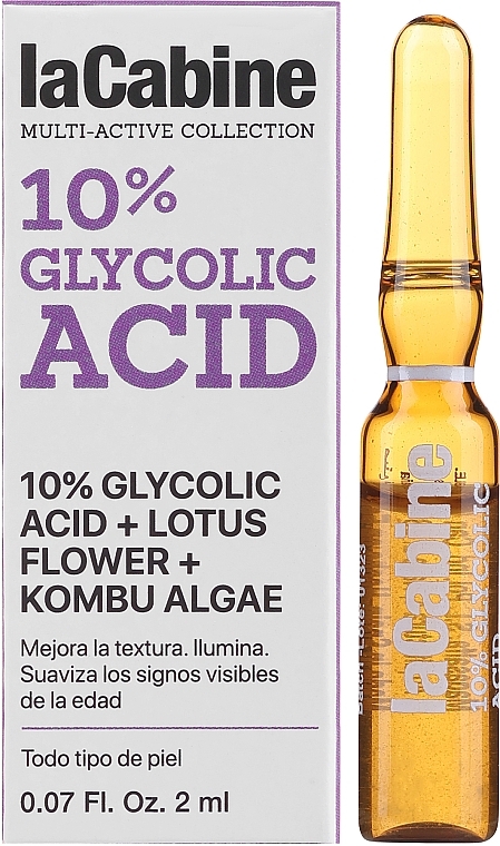 Ampułki do twarzy z 10% kwasem glikolowym - La Cabine 10% Glycolic Acid Ampoules — Zdjęcie N2