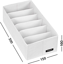 Organizer do przechowywania z 6 przegródkami, biały 30x15x10 cm Home - MAKEUP Drawer Underwear Organizer White — Zdjęcie N2