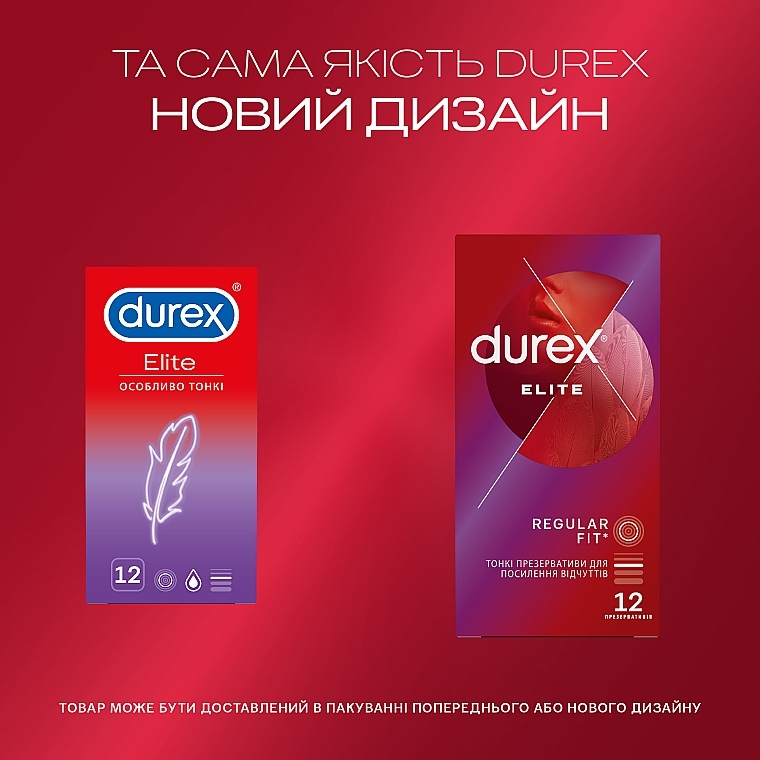 Prezerwatywy lateksowe z silikonowym lubrykantem, cienkie, 12 szt. - Durex Elite Condoms — Zdjęcie N4