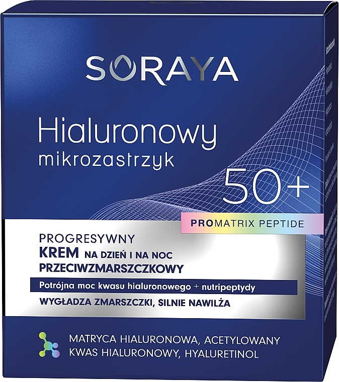 Krem przeciwzmarszczkowy do twarzy 50+ - Soraya Hyaluronic Microinjection Pro Matrix Peptide Anti-Wrinkle Cream — Zdjęcie N2