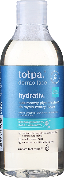 Nawilżający płyn micelarny do mycia twarzy i oczu - Tołpa Dermo Face Hydrativ