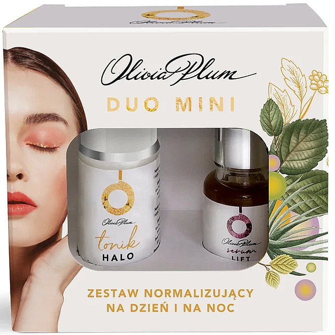 Zestaw - Olivia Plum Duo Mini Set (ser 15 ml + ton 30 ml) — Zdjęcie N1