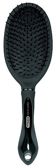 Szczotka owalna szeroka - Titania Hair Care Black Brush — Zdjęcie N1
