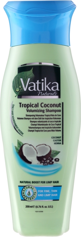 Kokosowy szampon dodający włosom objętości - Dabur Vatika Tropical Coconut Volumizing Shampoo — Zdjęcie N1
