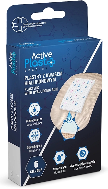 Wodoodporne plastry - Ntrade Active Plast Special Plasters With Hyaluronic Acid — Zdjęcie N1