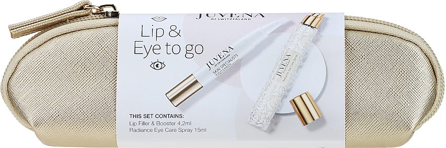 Zestaw - Juvena Lip & Eye To Go (lip/filler/4.2ml + eye/spray/15ml + pouch/1pc) — Zdjęcie N1