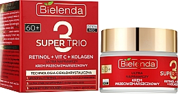 Rewitalizujący krem ​​przeciwzmarszczkowy do twarzy 60+ - Bielenda Super Trio Retinol + Vit C + Kolagen — Zdjęcie N2