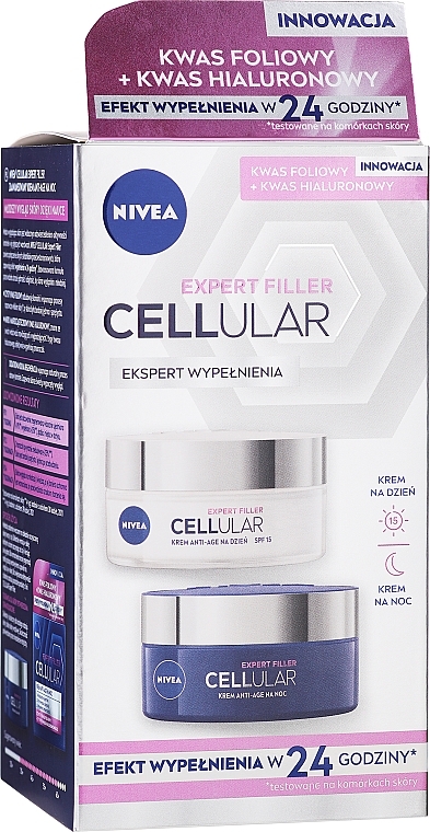 Krem na dzień i krem na noc - NIVEA Hyaluron Cellular Filler (d/cr 50 ml + n/cr 50 ml) — Zdjęcie N1
