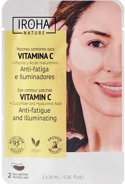 Rozjaśniające plastry przeciw zmęczeniu oczu z witaminą C - Iroha Nature Vitamin C Anti-Fatigue And Illumimating Eye Contour Patches — Zdjęcie N1