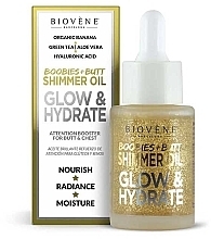 Połyskujący olejek do piersi i pośladków - Biovene Glow & Hydrate Boobies + Butt Shimmer Oil — Zdjęcie N2